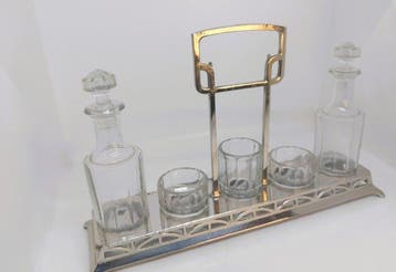 Olie-en-azijnstelletje (6) - Metaal, Glas