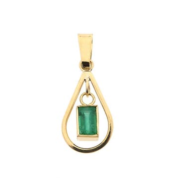 Gouden hanger met smaragd (Hanger of bedel), Ophalen of Verzenden, Gebruikt, Goud, Overige merken