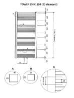 Wiesbaden Tower sierradiator wit 1190x600 m/o aansl., Ophalen of Verzenden, Nieuw