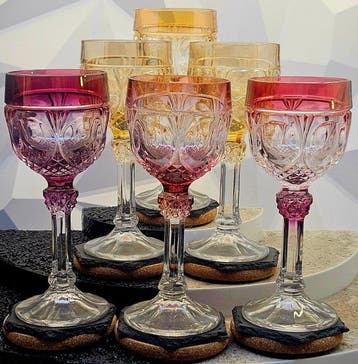 |- (6) x *Exklusives Hofbauer Crystal (Germany)* - Wijnglas, Antiek en Kunst