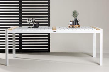 Tuintafel - Pim - Wit  - Teak - 200*100cm - The Outsider, Verzenden, Nieuw