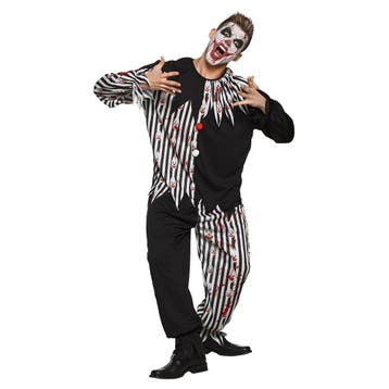 Clown kostuum Bloody Jester (volwassenen) zwart/wit, Verzenden, Nieuw