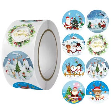 500 Kerst Stickers Op Rol - 2.5cm - Kerststickers -, Verzenden, Nieuw