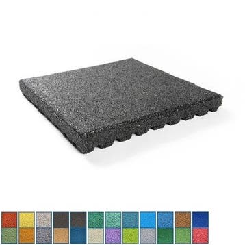 Rubber tegel met EPDM toplaag in diverse RAL kleuren - 90 mm, Verzenden, Nieuw