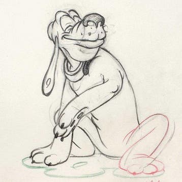 PLUTO Originele animatietekening - (Walt Disney, 1939) +, Nieuw