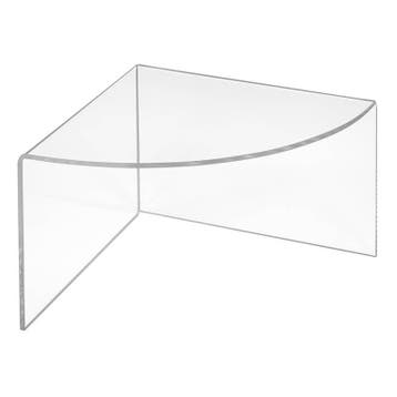 150 x 150 x 100 mm - 1/4 Cirkel Acrylglas Productstandaa...