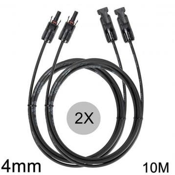 4mm MC4 verlengkabel zwart 1-20 Meter 2 Stuks Set 10 Meter, Verzenden, Nieuw, Overige typen
