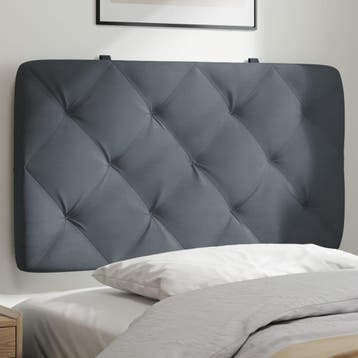 vidaXL Hoofdbordkussen 90 cm fluweel donkergrijs, Verzenden, Nieuw, Grijs, Stof