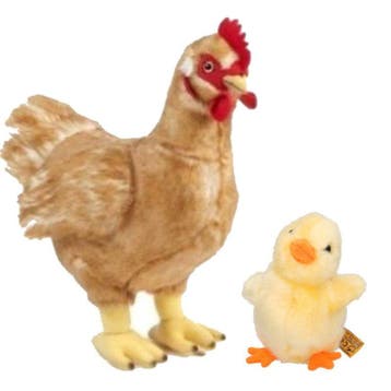 Pluche kip en kuiken knuffel - zacht - boerderijdieren, Verzenden, Nieuw