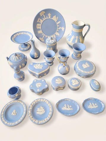 Wedgwood - Kan (22) - Keramiek - Jasperware Bleu Plate, Antiek en Kunst