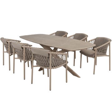 Prado Allora dining tuinset 240x105xH75 cm 7 delig keramiek, Tuin en Terras, Tuinsets en Loungesets, Ophalen of Verzenden, Nieuw