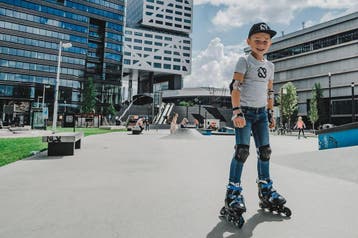 Nijdam Skeelers - Verstelbaar - Kinderen - Zwart - Maat, Sport en Fitness, Skeelers, Ophalen of Verzenden, Zo goed als nieuw