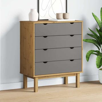 vidaXL Ladekast OTTA 76,5x39,5x90 cm massief grenenhout, Verzenden, Nieuw