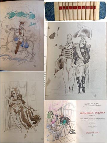 MUSSET - EXEMPLAIRE TRUFFE DE 62 CROQUIS ORIGINAUX DE, Antiek en Kunst