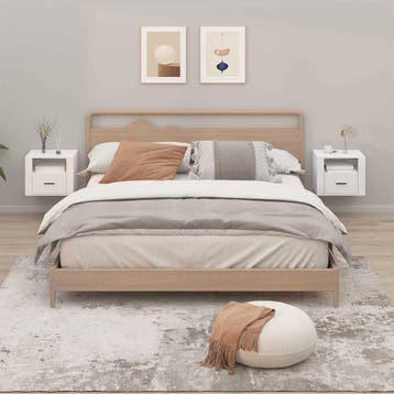 vidaXL Nachtkastjes 2 st wandgemonteerd 50x36x40 cm, Huis en Inrichting, Slaapkamer | Nachtkastjes, Minder dan 45 cm, Verzenden