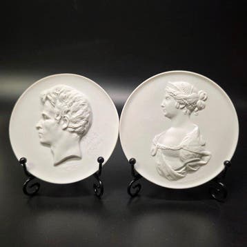 Meissen - Wandbord (2) - Biscuit porselein