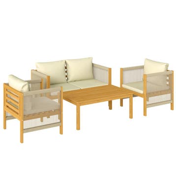 Houten Tuinmeubelset Zitgroep Voor 4 Personen Met 2-zits Sof, Tuin en Terras, Verzenden, Nieuw