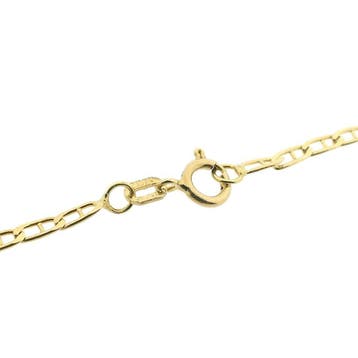 Gouden collier met bloedkoraal (Ketting), Gebruikt, Ophalen of Verzenden, Met edelsteen, Goud