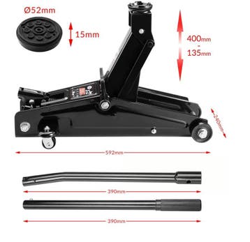 Krik 3t 135-400mm + met staal versterkte rubberen onderle..., Verzenden, Nieuw