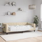 vidaXL Slaapbank 90x200 cm stof crèmekleurig, Huis en Inrichting, Slaapkamer | Bedden, 90 cm, Eenpersoons, Verzenden, Nieuw