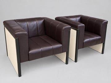2 Vintage Echtleder Sessel aus Rolls Royce Showroom, Top! -