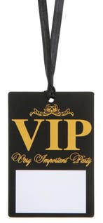 10 Name tags VIP van karton aan satijn lint, Verzenden, Nieuw, Feestartikel, Overige