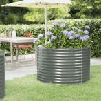 vidaXL Plantenbak 100x100x68 cm gegalvaniseerd staal grijs, 100 cm of meer, Verzenden, Nieuw, Metaal