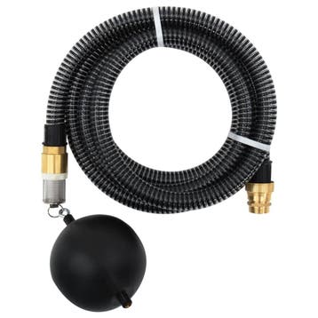 vidaXL Zuigslang met messing koppelingen 1,1 5 m PVC zwart, Verzenden, Nieuw