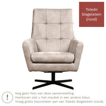 Leren draaifauteuil Central - Toledo Siegelstein (rood), Huis en Inrichting, Nieuw, Ophalen of Verzenden, 75 tot 100 cm, Industrieel, Modern