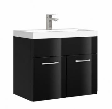 Badkamermeubel Montreal Set 01 60 x 35 cm Zwart Badmeubel, Verzenden, Nieuw, Wastafelkast