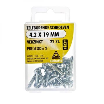 Deltafix Zelfborende Schroef Verzinkt 4.2x19mm Set 22st, Nieuw
