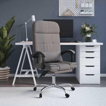 vidaXL Kantoorstoel massage verstelbaar stof taupe, Verzenden, Nieuw