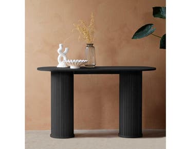 Sidetable Nola eiken 130 cm - Zwart, Ophalen of Verzenden, Nieuw