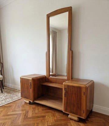 Wandtafel - Wortelnotenhout - Italiaanse console uit radica