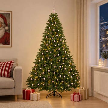 vidaXL Kunstkerstboom lichtgroen met kerstballen 270 cm 600, Verzenden, Nieuw