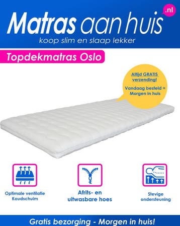 Topdekmatras met koudschuim HR40, Huis en Inrichting, Slaapkamer | Matrassen en Bedbodems, Verzenden, Nieuw, Overige maten, Matras
