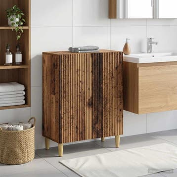 vidaXL Badkamer Opbergkast ARNHEM Oud hout 59,5 x 31 x 80 cm, Verzenden, Nieuw