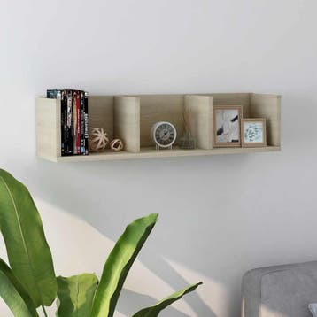 vidaXL Cd-wandschap 75x18x18 cm bewerkt hout sonoma, Verzenden, Nieuw