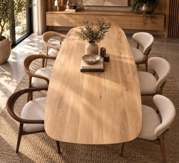 Eiken eettafel met stoelen  1 stoel gratis + 5 jaar garantie, Huis en Inrichting, Japandi, 100 tot 150 cm, Ophalen of Verzenden
