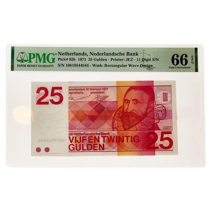 25 Gulden 1971 Sweelinck PMG 66, Postzegels en Munten, Bankbiljetten | Nederland, Verzenden