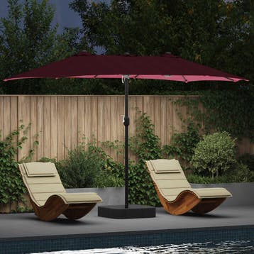 vidaXL Tuinparasol Bordeaux Rood 385 x 209 x 244 cm, Verzenden, Nieuw, 2 tot 3 meter