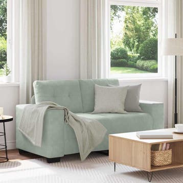 vidaXL Loveseat bank 160x77x82 cm fluweel lichtgrijs, Verzenden, Nieuw, Stof, Minder dan 150 cm