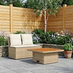 vidaXL 2 Stuk Tuin middelste sofa met uitschuiftafel poly, Verzenden, Nieuw, Rotan, 2 zitplaatsen