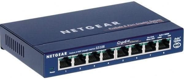 Netgear GS108GE 8-poorts gigabit switch, Computers en Software, Netwerk switches, Ophalen of Verzenden