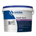 Sigma Facade Topcoat Satin - wit - 5 liter (MUURVERF LATEX), Doe-het-zelf en Verbouw, Verf, Beits en Lak, 5 tot 10 liter, Wit