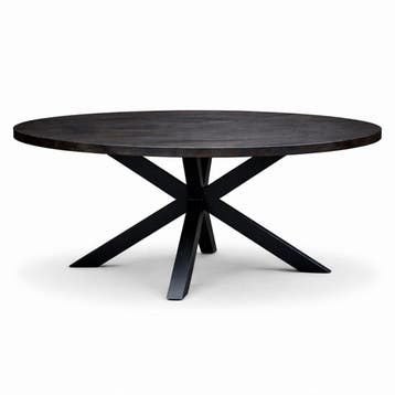Eettafel Oscar Rond Ø180cm Mango Zwart, Ophalen of Verzenden, Nieuw