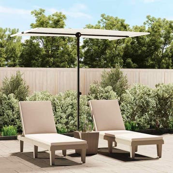 vidaXL Parasol met aluminium paal 2x1,5 m zandwit, Verzenden, Nieuw, 2 tot 3 meter