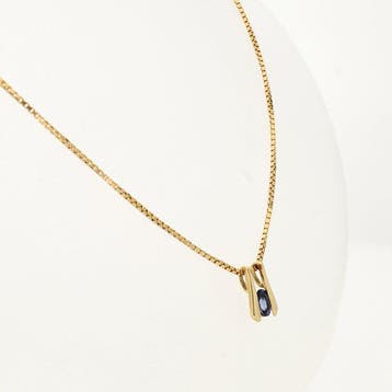 Ketting met hanger - 18 karaat Geel goud - 0.42ct. tw.