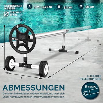 Tillvex® Zwembadhaspel - Zwembadopwinder - 3-5,70m, Verzenden, Zo goed als nieuw
