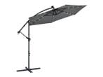 Veiling - Parasol Brazil - 3,5 m - Incl. LED - Donkergrijs, Nieuw